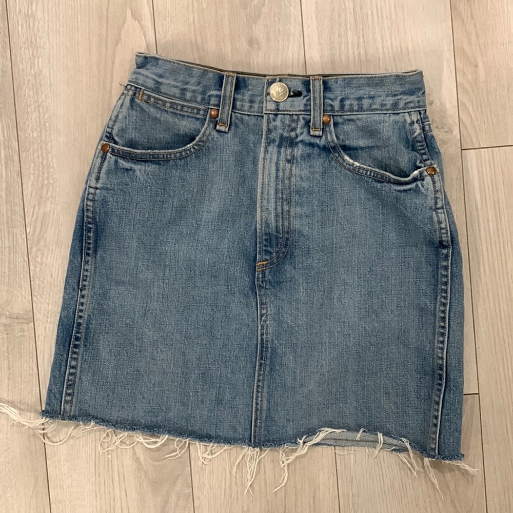 Rag & Bone High Waist Raw Hem Mini Skirt